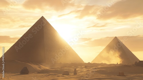 Giza Pyramids at Sunset