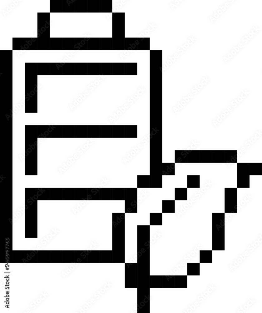 Battery icon. Eco charging symbol. Pixel style. Battery icon. Eco charging symbol. Pixel style.