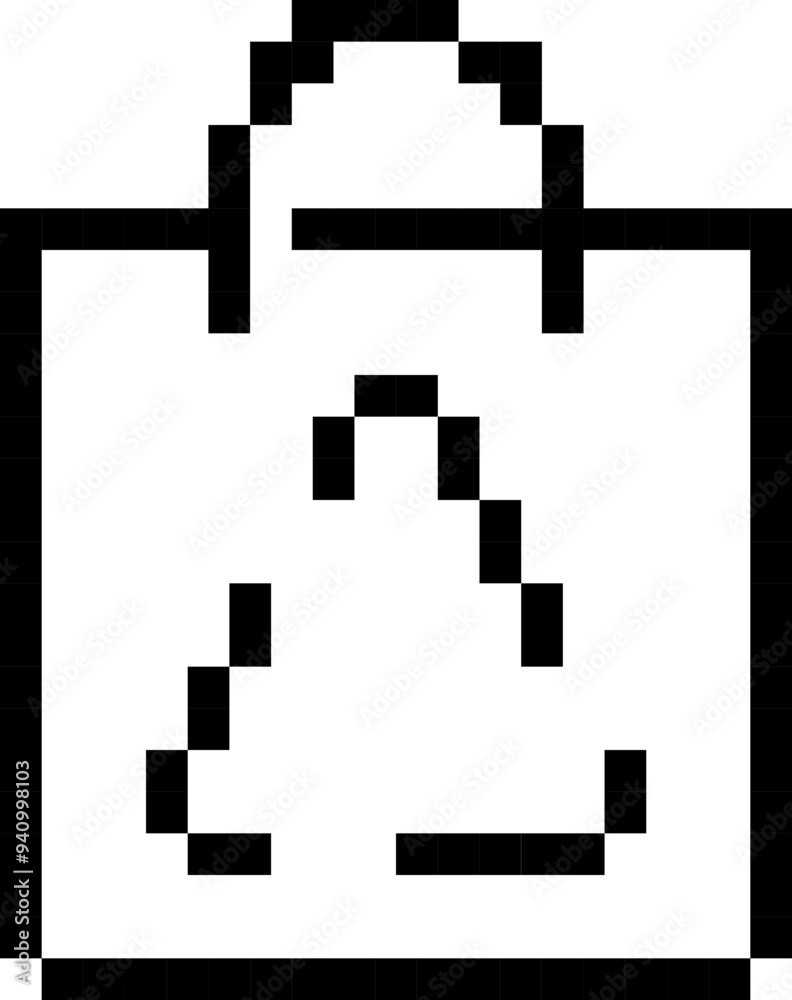 Package icon. Pixel style. Recycle symbol.