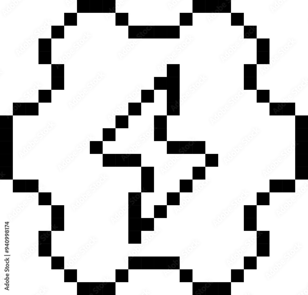 Energy development icon. Cogwheel symbol. Pixel style. Energy development icon. Cogwheel symbol. Pixel style.