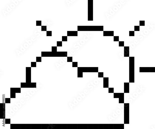 Wallpaper Mural Weather icon. Pixel style. Cloud and sun. Torontodigital.ca