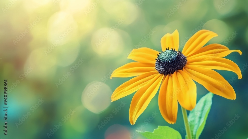 A Single Yellow Flower in Sunlight A Single Yellow Flower in Sunlight