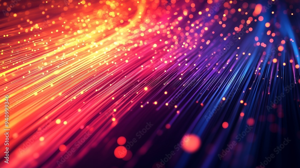 A vibrant abstract background with flowing lines and glowing particles in warm colors. A vibrant abstract background with flowing lines and glowing particles in warm colors.