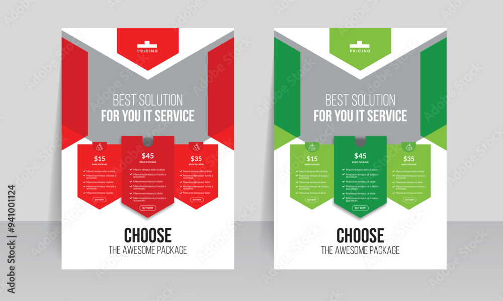 Pricing table flyer template design. price choice list table Pricing table flyer template design. price choice list table