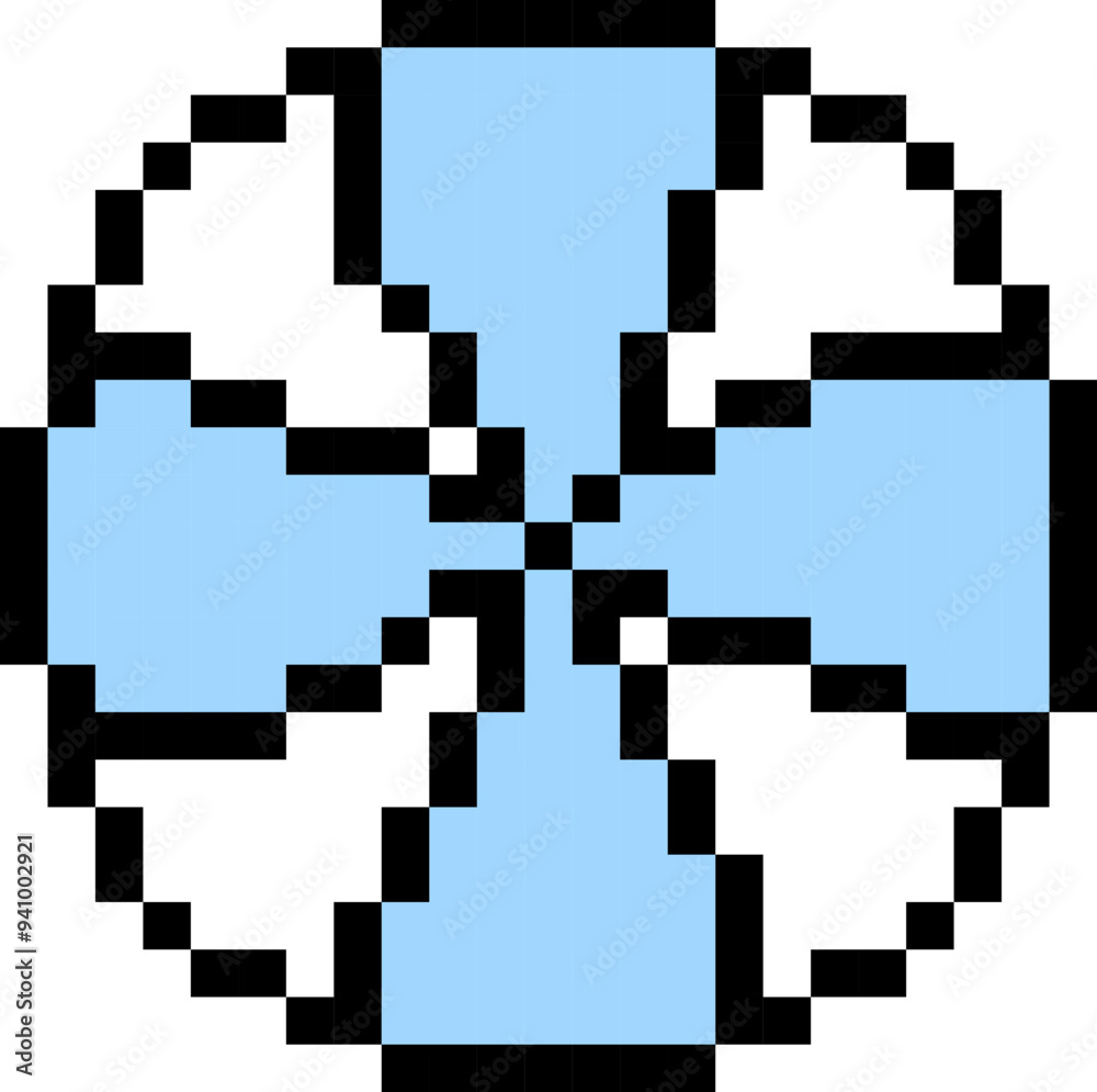 Fan icon. Cooler symbol. Pixel style. Fan icon. Cooler symbol. Pixel style.