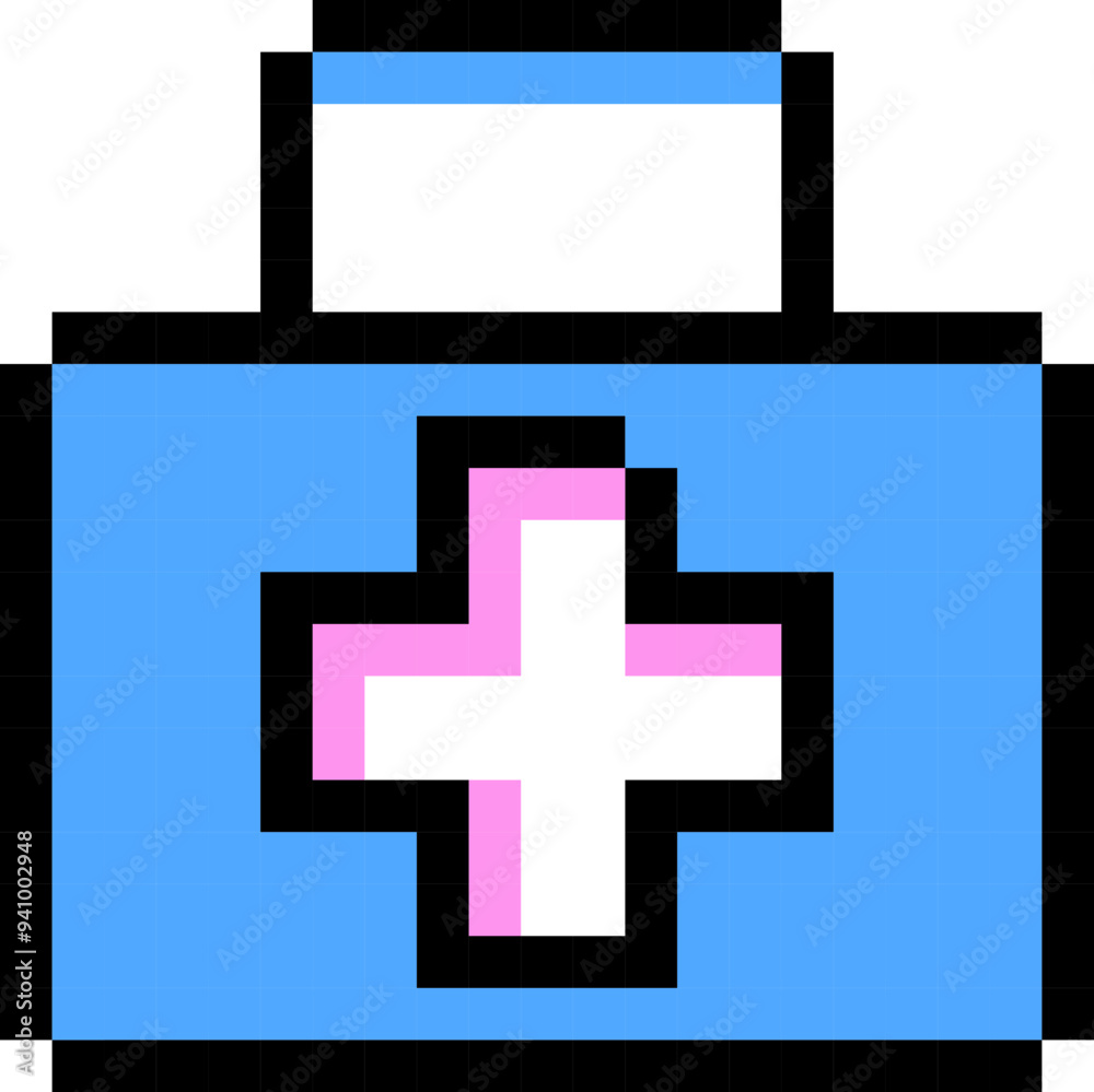 Fototapeta premium Health care icon. Pixel style.