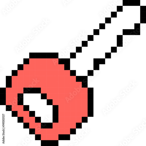 Key icon. Security symbol. Pixel style.