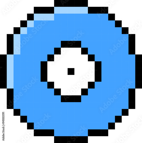 Vinyl record icon. Pixel style.