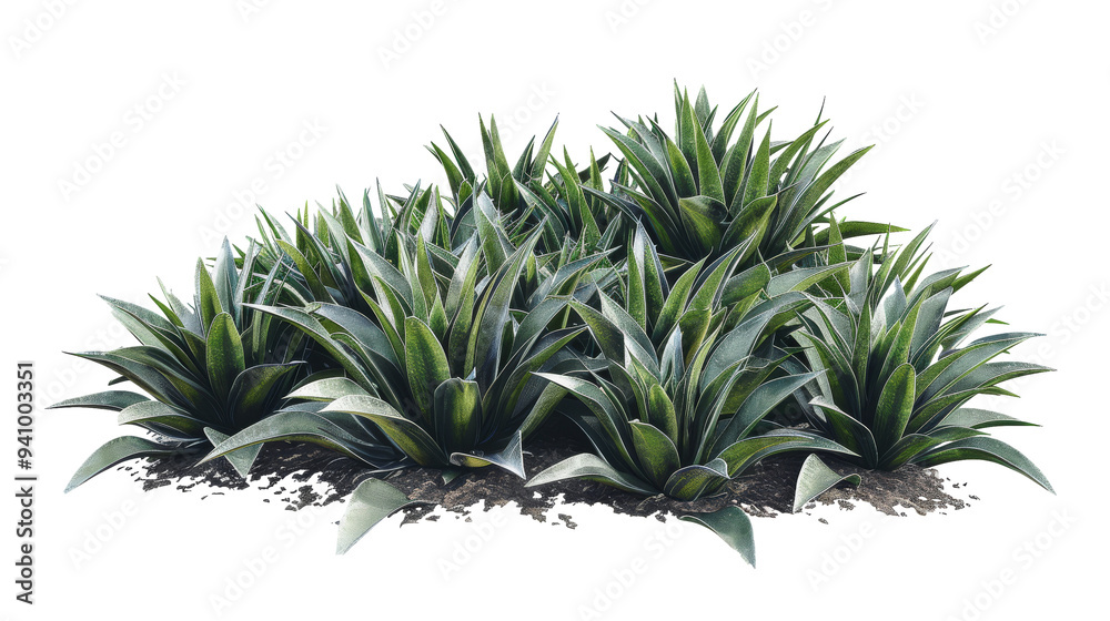 Green agave plants growing in a cluster Green agave plants growing in a cluster