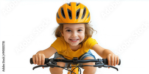 Child On Bike On White Back...