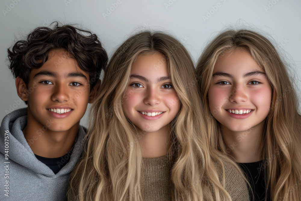Group Of High School Students On White Background Group Of High School Students On White Background