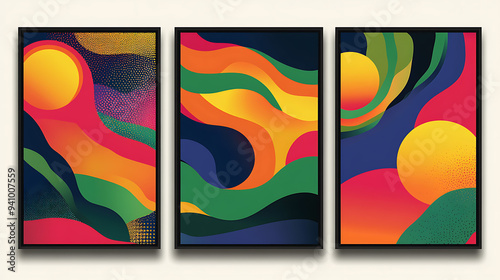 Bohemian 7o's wall art for interior decoration.