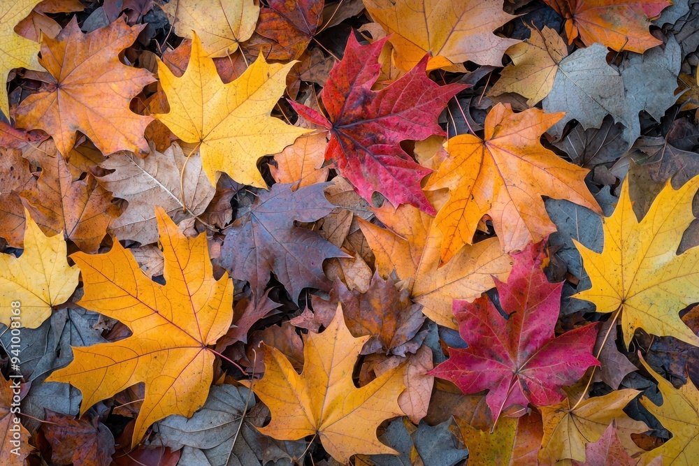 Colorful autumn leaves in various shades of red, yellow, and orange Generative AI Colorful autumn leaves in various shades of red, yellow, and orange Generative AI