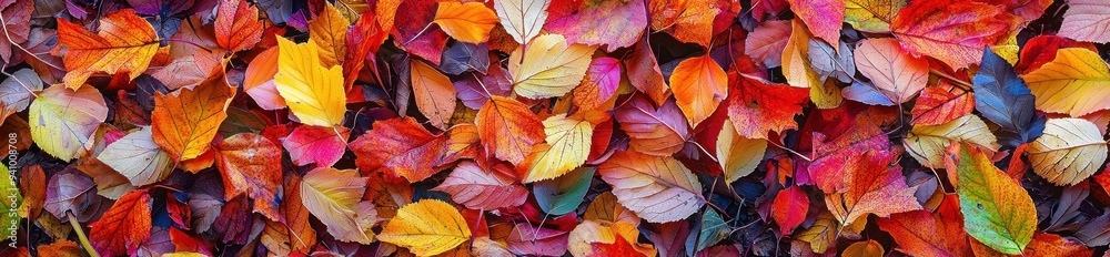 Colorful Autumn Leaves Closeup Generative AI Colorful Autumn Leaves Closeup Generative AI