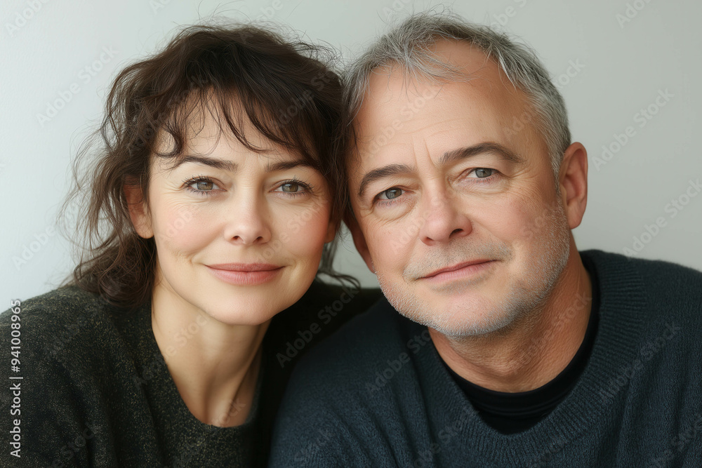 Middle Aged Couple On White Background Middle Aged Couple On White Background