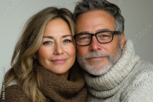 Middle Aged Couple On White...