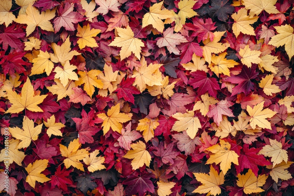Autumn leaves in a variety of vibrant colors scattered on the ground Generative AI Autumn leaves in a variety of vibrant colors scattered on the ground Generative AI