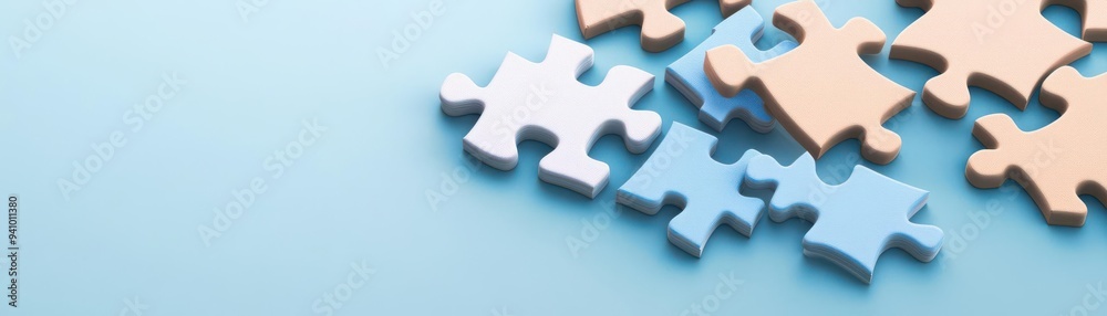 Jigsaw puzzle pieces turning into pixels, digital transformation concept, 3D illustration Jigsaw puzzle pieces turning into pixels, digital transformation concept, 3D illustration
