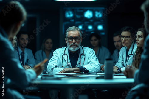 A group of doctors was having a tense meeting. 