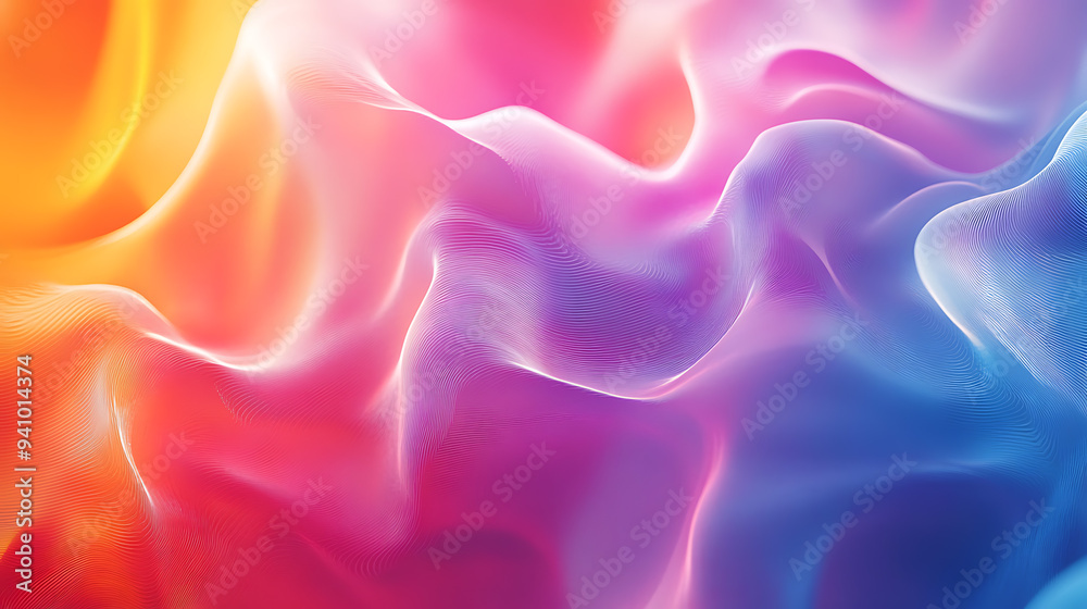 Obraz premium Minimalist style cover template with vibrant perspective 3d holographic shapes collection.