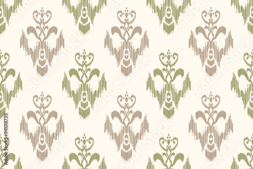 Ethnic ikat seamless pattern.beautiful pattern. folk embroidery,bohemian style,aztec geometric art ornament print.ethnic abstract art.Seamless fabric.design for fabric, carpet, wallpaper, clothing.