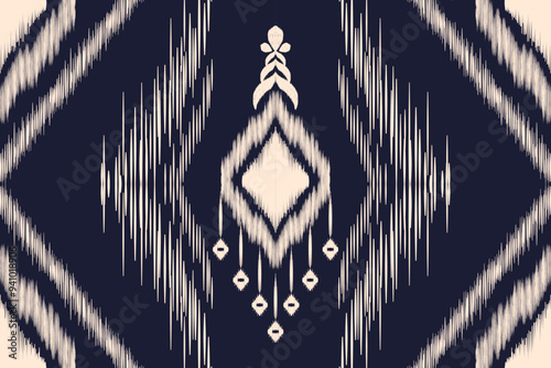 Ethnic ikat seamless pattern.beautiful pattern. folk embroidery,bohemian style,aztec geometric art ornament print.ethnic abstract art.Seamless fabric.design for fabric, carpet, wallpaper, clothing.