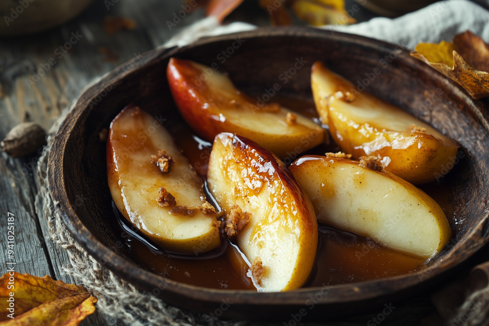 Sweet Baked Apple Wedges with Crunchy Toppings: A Smoky Treat