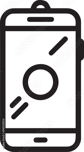 Smartphone Icon Vector, Smartphone silhouette vector, Black vector frameless smart phone, cellphone isolated on transparent background