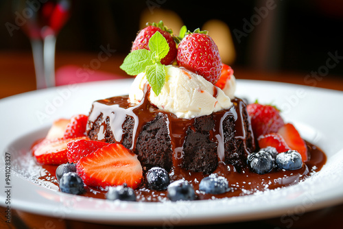 A decadent chocolate lava c...