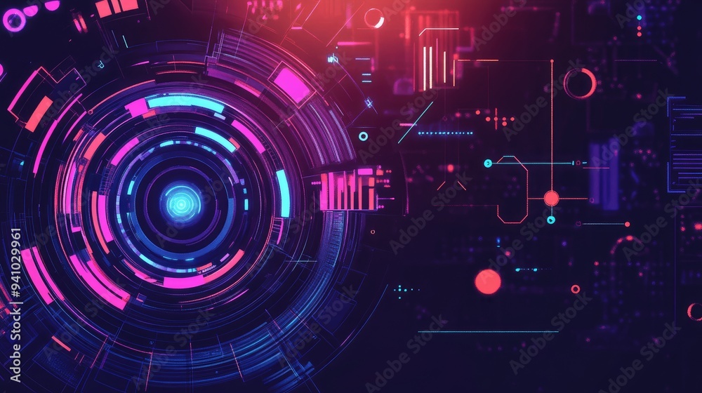Abstract technology banner in the metaverse Abstract technology banner in the metaverse