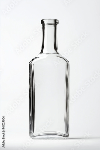 a square glass bottle on white background