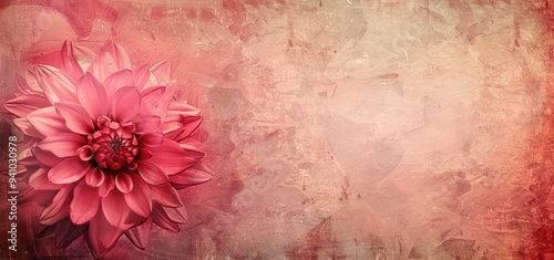 Pink Dahlia Flower on a Vintage Background
