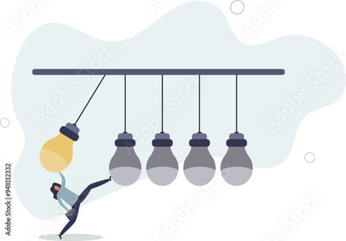 Knowledge sharing or skill transfer to inspire team, idea or creativity to motivate people or career improvement concept.flat design with people.