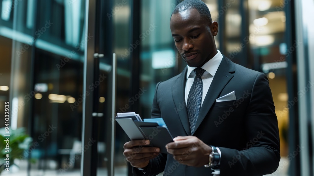 Security service professional man managing access control systems in a corporate environment. Security service professional man managing access control systems in a corporate environment.