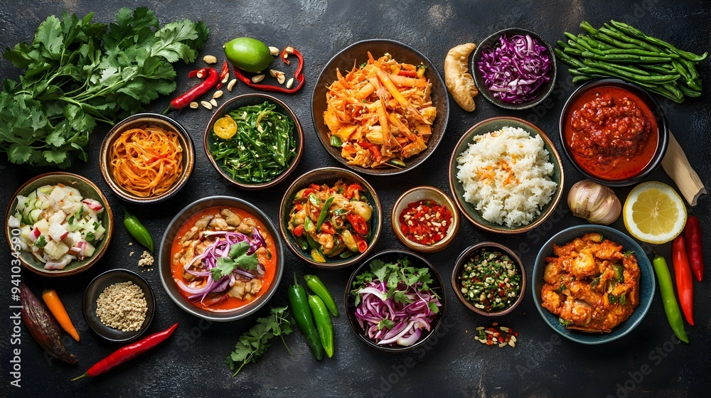 Asian Cuisine spicy dishes sauces and Garnishes Asian Cuisine spicy dishes sauces and Garnishes