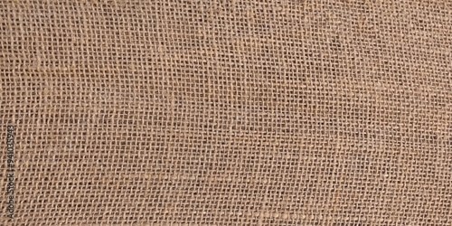 Jute pattern, rough burlap texture, canvas coarse cloth, brown woven rustic bagging. Natural hessian beige textile texture. Linen fabric backdrop. Vector illustration.