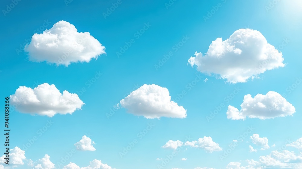 A peaceful scene of fluffy cumulus clouds drifting across a bright blue sky, bringing a sense of serenity. A peaceful scene of fluffy cumulus clouds drifting across a bright blue sky, bringing a sense of serenity.
