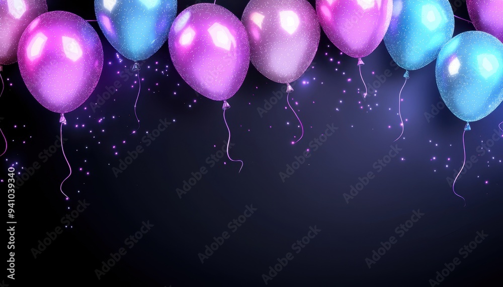Colorful balloons in blue, pink, and purple create a festive backdrop for celebrations, parties, and joyful occasions. Colorful balloons in blue, pink, and purple create a festive backdrop for celebrations, parties, and joyful occasions.