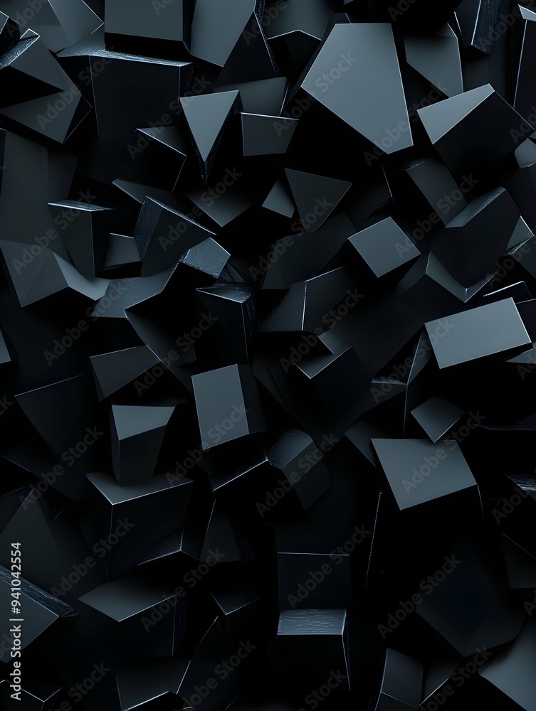 Fototapeta premium 3D rendering of a dark geometric background for commercial advertising