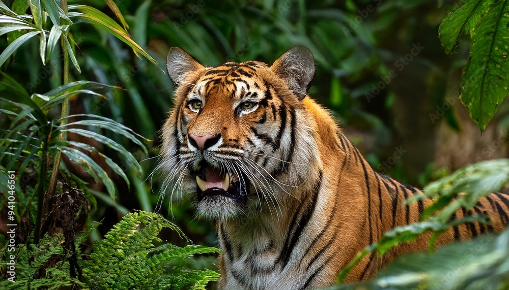 Roaring tiger in jungle Roaring tiger in jungle