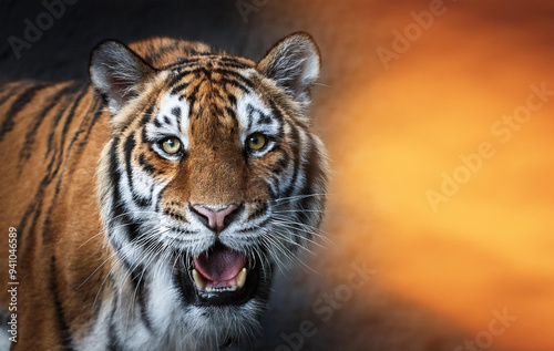 Roaring tiger in jungle 