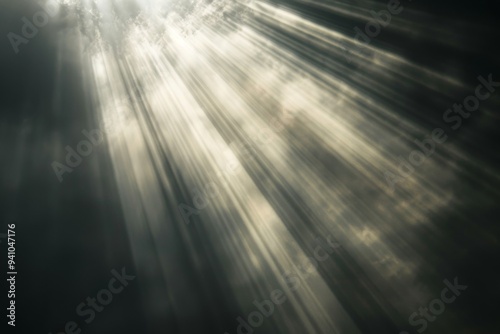 Golden sunbeams shine through the clouds, enhancing the beauty of the sky with their warm glow, Radiant beams of light bursting through a dark background, suggesting hope and resilience, AI generated