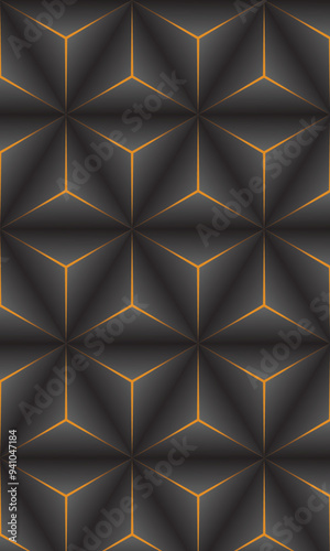 The abstract illuminated pyramid illusion.