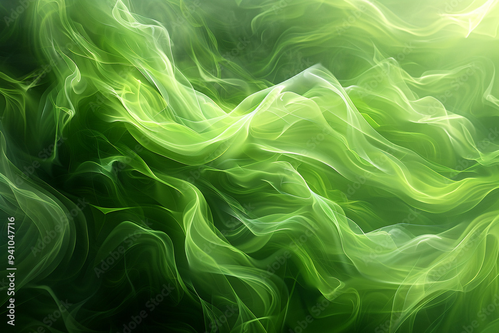 Fototapeta premium Lush green swirls create mesmerizing pattern in natural surroundings