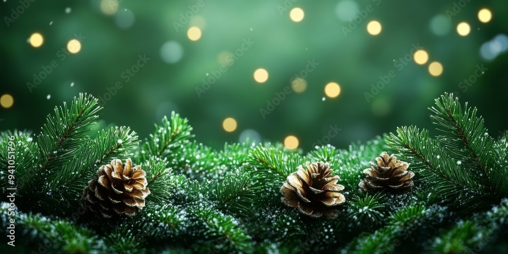 Holiday Christmas trees and soft focus with sparkling light background, cozy winter wonderland, perfect for holiday greetings and celebrations.
