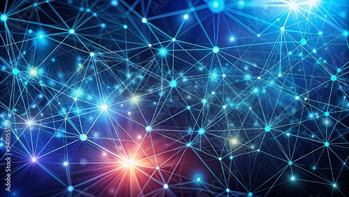 Abstract background with interconnected nodes and lines, perfect for science and technology presentations
