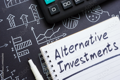 Alternative investments and charts. Diverse investment strategies and financial analysis.