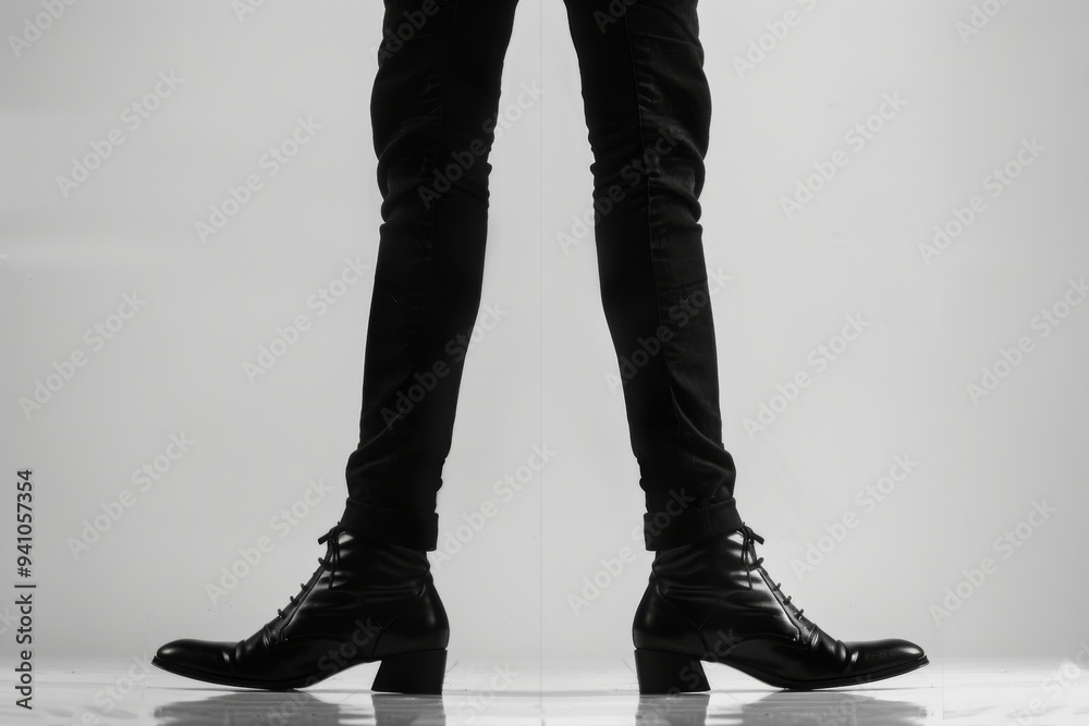 A detailed statue showcasing a man's muscular legs, emphasizing strength and athleticism in a lifelike representation, Symmetrical, balanced legs in a standing position, AI generated A detailed statue showcasing a man's muscular legs, emphasizing strength and athleticism in a lifelike representation, Symmetrical, balanced legs in a standing position, AI generated