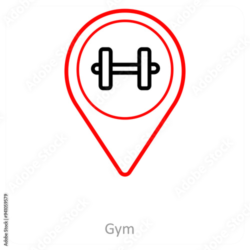 Free Download gym and location pointer icon concept - GFXLoad