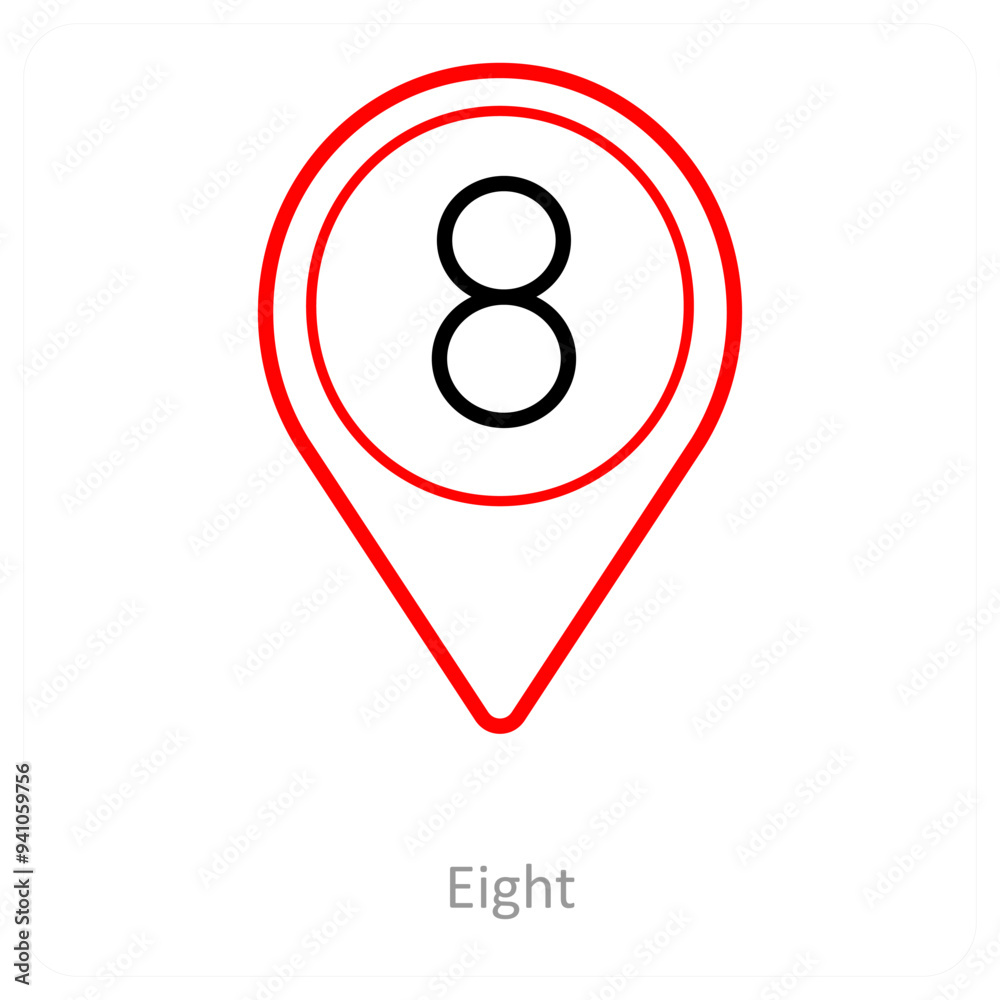 eight and location pointer icon concept eight and location pointer icon concept